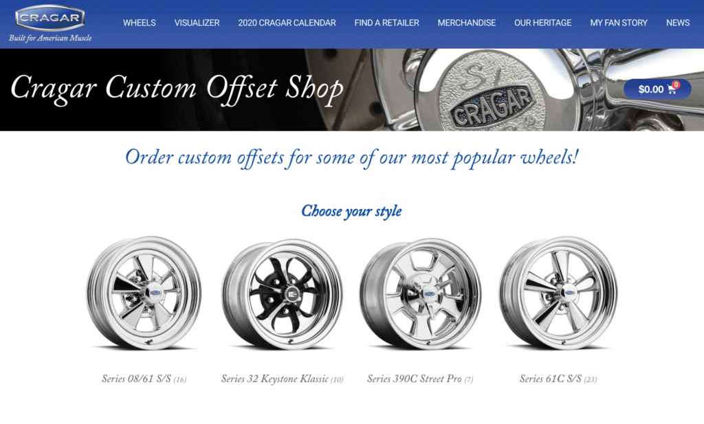 Cragar® Introduces Online Ordering for Custom Offsets